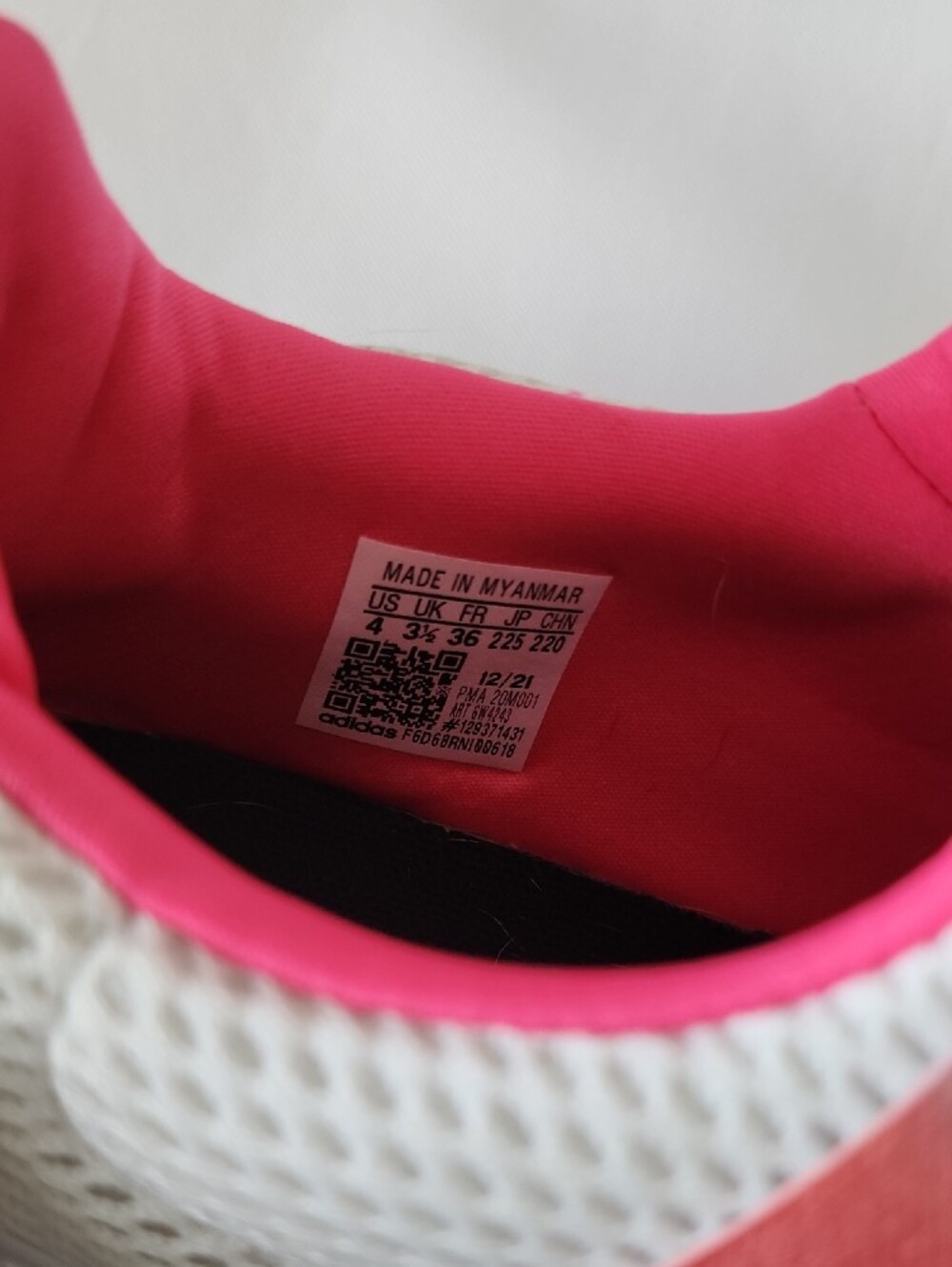 adidas Kids White Pink Blue Slip-On Athletic Sneakers - Picture 6 of 8